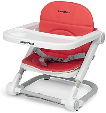 Foppapedretti Seggiolino Alzabimbo Lift, bambini da 6 mesi a 3 anni (fino a 15 Kg), Vassoio Amovibile, Chiudibile e Trasportabile, Borsa Inclusa, Imbottitura Removibile e Lavabile, 3 Altezze, Coral