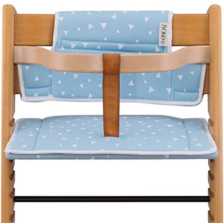 JYOKO KIDS Cuscino Compatibile con stokke tripp trapp, Copriseduta e Coprischienale in Cotone (BLUE SPARKLES)