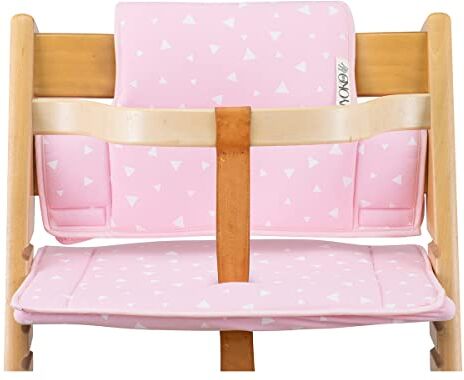 JYOKO KIDS Cuscino Compatibile con stokke tripp trapp, Copriseduta e Coprischienale in Cotone (PINK SPARKLES)