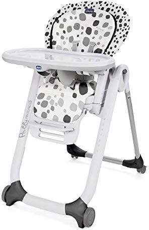 Chicco Polly Progres5 Seggiolone Pappa Regolabile per Bambini 0 Mesi, 3 Anni (15 kg), Trasformabile in Rialzo Sedia Bambini, Reclinabile a Sdraietta, con 4 Ruote e Chiusura Compatta, Anthracite