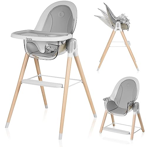 lionelo Maya seggiolone pappa 2 in 1 per bambino, reclinabile, vassoio rimovibile, gambe antiscivolo, da 6 a 36 mesi, cinture di sicurezza, capacità di carico fino a 15 kg / 25 kg (White)