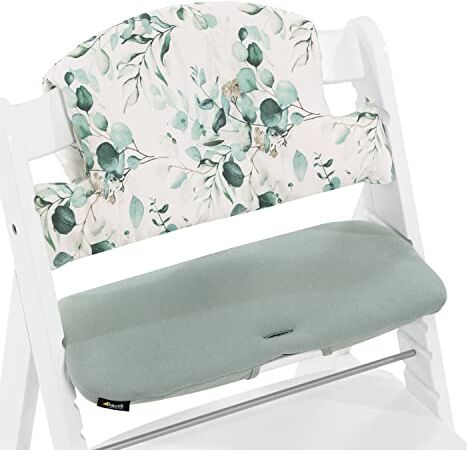 Hauck Cuscino Seggiolone Highchair Pad Select Cuscino da Seduta per il Seggiolone Alpha+ in Cotone Facile da Fissare, 2 Pezzi Menta, Fantasia Jersey