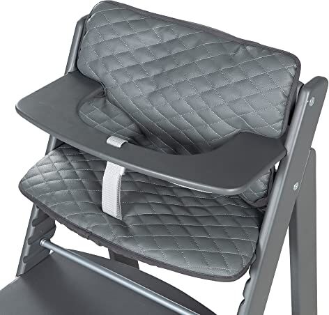 roba Cuscino per Seggiolone Sit Up Luxe, Set 2 Pezzi per Seggioloni della Serie Sit Up Flex, Riduttore di Seduta Impermeabile, Design Grafite Trapuntato, Imbottito, Antimacchia, Grigio Antracite