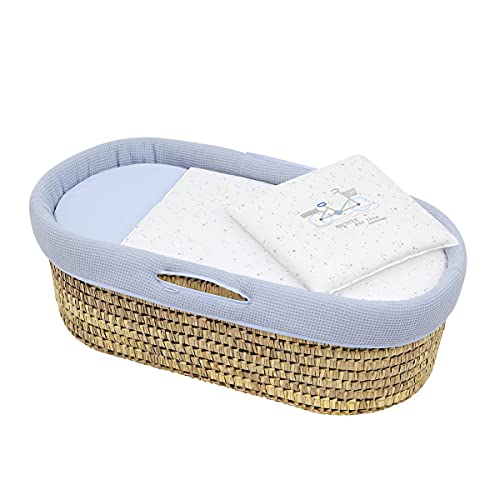 Cambrass Quilted Basket Une Sky Blue 39x80x25 cm