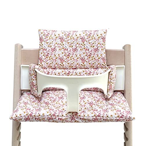 Blausberg Baby – Cuscini Tripp Trapp RIVESTITO (Prato Fiorito Rosa Blush) tutti i materiali certificati Oeko-Tex Standard 100-100% prodotti in Amburgo