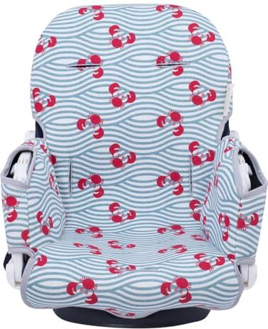 JYOKO KIDS Cuscino Compatibile con stokke tripp trapp, Copriseduta e Coprischienale in Cotone (Crabby, Cuscino per seggiolone I-dea)