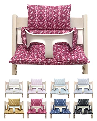 Blausberg Baby – Cuscini Tripp Trapp (Happy Star Rosso Mirtillo) tutti i materiali certificati Oeko-Tex Standard 100-100% prodotti in Amburgo