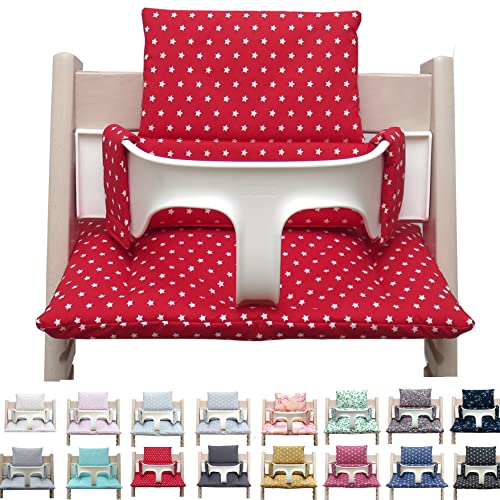 Blausberg Baby – Cuscini Tripp Trapp (Rosso stelle) tutti i materiali certificati Oeko-Tex Standard 100-100% prodotti in Amburgo