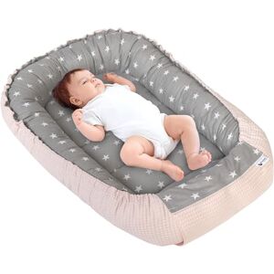 Medi Partners Riduttore Lettino Neonato 100x60x15 Nido Antisoffoco Neonati Bozzolo Culla per Bebè neonata bilaterale Cuscino 100% Cotone Waffle (Stelle grigie con Waffle rosa chiaro) Medi Partners Riduttore Lettino Neonato 100x60x15 Nido Antisoffoco Neonati Bozzolo Culla per Bebè neonata bilaterale Cuscino 100% Cotone Waffle (Stelle grigie con Waffle rosa chiaro)