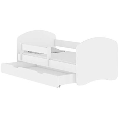 ACMA Letto per bambino Cameretta per bambino con materasso Lettino bambini (Bianco, 180x80 + Cassetto) ACMA Letto per bambino Cameretta per bambino con materasso Lettino bambini (Bianco, 180x80 + Cassetto)