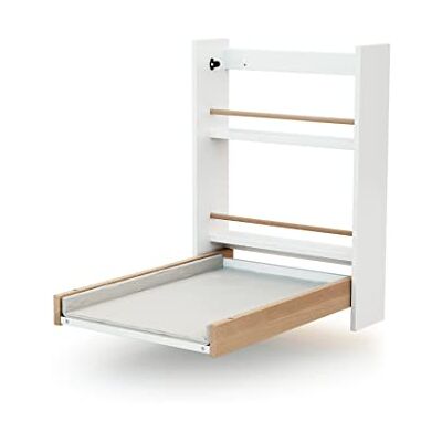 AT4 Fasciatoio pieghevole a parete/muro ESSENTIEL legno Bianco/Faggio verni 78 x 56 x 78 cm AT4 Fasciatoio pieghevole a parete/muro ESSENTIEL legno Bianco/Faggio verni 78 x 56 x 78 cm