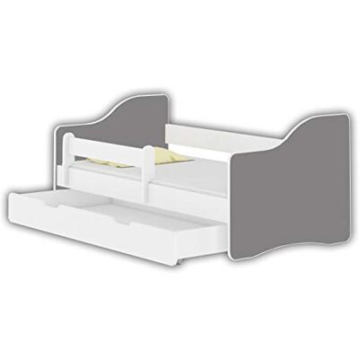 ACMA Letto per bambino Cameretta per bambino con materasso Lettino bambini HAPPY (Grigio, 180x80 cm + Cassetto) ACMA Letto per bambino Cameretta per bambino con materasso Lettino bambini HAPPY (Grigio, 180x80 cm + Cassetto)