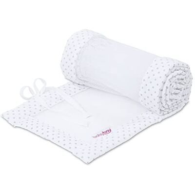 babybay Babynest Mesh-Piqué Suitable For Model Original, White Points Pearl Grey 180 g babybay Babynest Mesh-Piqué Suitable For Model Original, White Points Pearl Grey 180 g
