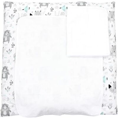TupTam Materassino Fasciatoio con 2 Coperture in Spugna, Orsi/volpi/Menta, 75 x 85 cm TupTam Materassino Fasciatoio con 2 Coperture in Spugna, Orsi/volpi/Menta, 75 x 85 cm