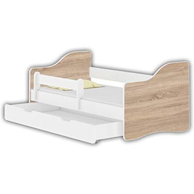 ACMA Letto per bambino Cameretta per bambino con materasso Lettino bambini HAPPY (Sonoma, 140x70 cm + Cassetto) ACMA Letto per bambino Cameretta per bambino con materasso Lettino bambini HAPPY (Sonoma, 140x70 cm + Cassetto)