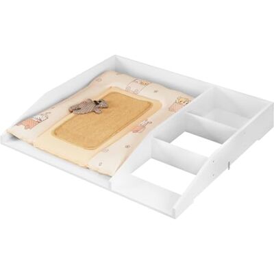 WOLTU Fasciatoio per Cassettiera, in MDF, 80x74,5x13,5 cm, Fasciatoio Neonato Salvaspazio con Altezza Regolabile, Adatto a Comò con Profondità 47,5-50 cm, Bianco WOLTU Fasciatoio per Cassettiera, in MDF, 80x74,5x13,5 cm, Fasciatoio Neonato Salvaspazio con Altezza Regolabile, Adatto a Comò con Profondità 47,5-50 cm, Bianco