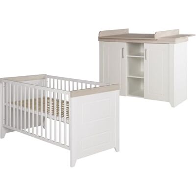 roba Set da camera"Felicia", Luna Elm/bianco, con letto combinato da 70 x 140 cm e fasciatoio largo roba Set da camera"Felicia", Luna Elm/bianco, con letto combinato da 70 x 140 cm e fasciatoio largo