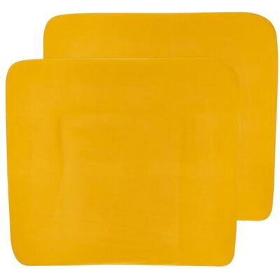 MEYCO Baby Uni Set di 2 fodere per fasciatoio, morbido e delicato sulla pelle, 100% cotone, lavabile, facile da pulire, adatto all'asciugatrice, dimensioni: 85 x 75 cm, colore: giallo ocra MEYCO Baby Uni Set di 2 fodere per fasciatoio, morbido e delicato sulla pelle, 100% cotone, lavabile, facile da pulire, adatto all'asciugatrice, dimensioni: 85 x 75 cm, colore: giallo ocra