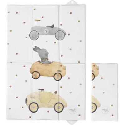 Ceba Baby Fasciatoio pieghevole 40 x 60 cm – Materassino fasciatoio da viaggio Basic (Bunny Driver) Ceba Baby Fasciatoio pieghevole 40 x 60 cm – Materassino fasciatoio da viaggio Basic (Bunny Driver)