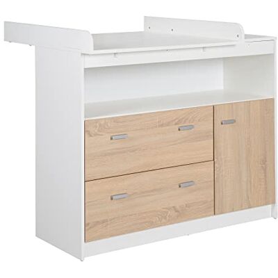 roba Fasciatoio con Cassettiera "Gabriella", Cassetti, Vano a Giorno, Vano con Anta, 98 x 117 cm, Bianco/Legno Naturale roba Fasciatoio con Cassettiera "Gabriella", Cassetti, Vano a Giorno, Vano con Anta, 98 x 117 cm, Bianco/Legno Naturale