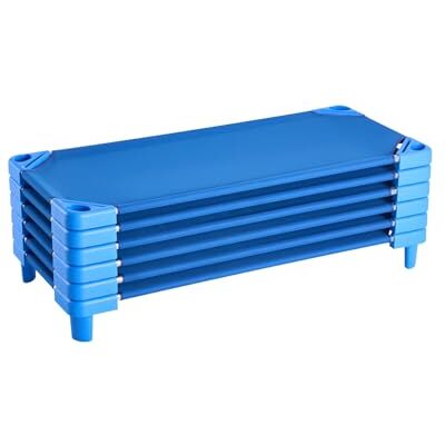 VEVOR Lettino Impilabile per Bambini, Confezione da 6, Lettini Portatili per Bambini, Dimensioni Standard 132 x 58 cm Letti per Asilo Nido per Bambini, Aula Prescolare, per Dormire, Riposare, Blu VEVOR Lettino Impilabile per Bambini, Confezione da 6, Lettini Portatili per Bambini, Dimensioni Standard 132 x 58 cm Letti per Asilo Nido per Bambini, Aula Prescolare, per Dormire, Riposare, Blu