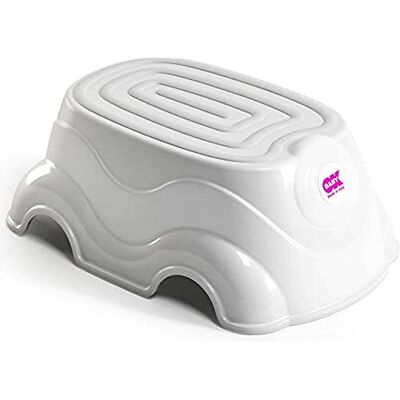 OKBABY Herbie Pedana Sgabello Alzabimbo con Gomma Antiscivolo per Bambini, Bianco OKBABY Herbie Pedana Sgabello Alzabimbo con Gomma Antiscivolo per Bambini, Bianco