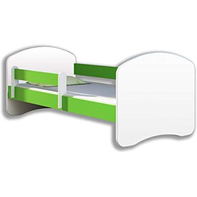 ACMA Letto per bambino Cameretta per bambino con materasso Lettino bambini (Verde, 160x80) ACMA Letto per bambino Cameretta per bambino con materasso Lettino bambini (Verde, 160x80)
