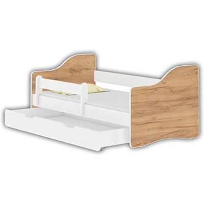 ACMA Letto per bambino Cameretta per bambino con materasso Lettino bambini HAPPY (Rovere Craft, 140x70 cm + Cassetto) ACMA Letto per bambino Cameretta per bambino con materasso Lettino bambini HAPPY (Rovere Craft, 140x70 cm + Cassetto)