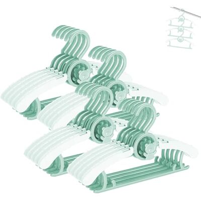 HGYZE Appendiabiti per Bambini, 28-37cmAppendini Impilabili con Gancio a Forma di Orsetto, Antiscivolo per Vestiti per Vambini Guardaroba Salvaspazio per Unisex Bambino Neonati Set di 20 HGYZE Appendiabiti per Bambini, 28-37cmAppendini Impilabili con Gancio a Forma di Orsetto, Antiscivolo per Vestiti per Vambini Guardaroba Salvaspazio per Unisex Bambino Neonati Set di 20