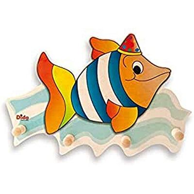 Dida Pesce, Attaccapanni da Parete per Bambini, Appendiabiti da muro in Legno per la Cameretta, Stile Montessori, Soluzione Funzionale per Organizzare e Decorare Spazi Infantili Dida Pesce, Attaccapanni da Parete per Bambini, Appendiabiti da muro in Legno per la Cameretta, Stile Montessori, Soluzione Funzionale per Organizzare e Decorare Spazi Infantili