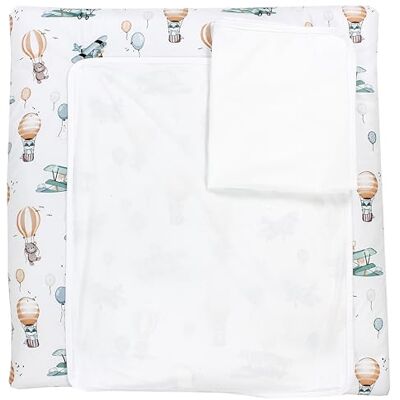 TupTam Materassino Fasciatoio con 2 Coperture in Spugna, Volpi sull'aereo, 70 x 70 cm TupTam Materassino Fasciatoio con 2 Coperture in Spugna, Volpi sull'aereo, 70 x 70 cm