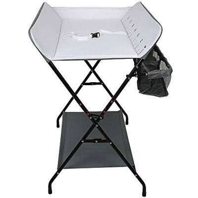 LANTUS Tavolo per pannolini pieghevole con cesto portaoggetti laterale struttura in ferro,per neonati, design ergonomico, tavolo da fasciatoio pieghevole e portatile79*55,5 * 96 cm (bianco e nero) LANTUS Tavolo per pannolini pieghevole con cesto portaoggetti laterale struttura in ferro,per neonati, design ergonomico, tavolo da fasciatoio pieghevole e portatile79*55,5 * 96 cm (bianco e nero)