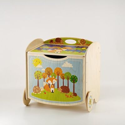 Dida Volpe, Pouf Contenitore Multifunzione in Legno per Bambini: Scatola Porta Giochi e Cassapanca, Ideale per Camerette, Asili e Scuole d'Infanzia Dida Volpe, Pouf Contenitore Multifunzione in Legno per Bambini: Scatola Porta Giochi e Cassapanca, Ideale per Camerette, Asili e Scuole d'Infanzia