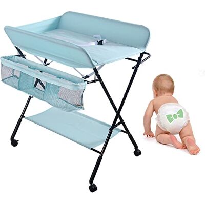 RELOVE Fasciatoio Pieghevole per Bagnetto Neonati,avolo Cambio Pannolini Multifunzionale Portatile,Fasciatoio per Bambini, Tavolo da Massaggio con Tasche a Rete e Salvaspazio, Antibatterico (80*66*98cm-Blu) RELOVE Fasciatoio Pieghevole per Bagnetto Neonati,avolo Cambio Pannolini Multifunzionale Portatile,Fasciatoio per Bambini, Tavolo da Massaggio con Tasche a Rete e Salvaspazio, Antibatterico (80*66*98cm-Blu)