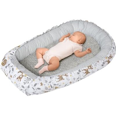 Medi Partners Riduttore Lettino Neonato 100x60x15 Nido Antisoffoco Neonati Bozzolo Culla per Bebè neonata bilaterale Cuscino 100% Cotone Minky (Cervo con grigio Minky) Medi Partners Riduttore Lettino Neonato 100x60x15 Nido Antisoffoco Neonati Bozzolo Culla per Bebè neonata bilaterale Cuscino 100% Cotone Minky (Cervo con grigio Minky)