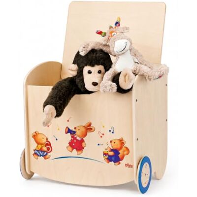 Dida I Musicanti, Pouf Contenitore Multifunzione in Legno per Bambini: Scatola Porta Giochi e Cassapanca, Ideale per Camerette, Asili e Scuole d'Infanzia Dida I Musicanti, Pouf Contenitore Multifunzione in Legno per Bambini: Scatola Porta Giochi e Cassapanca, Ideale per Camerette, Asili e Scuole d'Infanzia