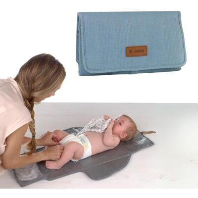 Jane Jané Fasciatoio portatile con tasca, pieghevole, compatto, grande superficie, antimacchia, colore Tulip (azzurro) Jane Jané Fasciatoio portatile con tasca, pieghevole, compatto, grande superficie, antimacchia, colore Tulip (azzurro)