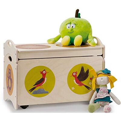 Dida i Pancotti, Panca Portagiochi Multifunzione in Legno con Ruote e Coperchio, Decorata con Motivi di Orsi, Ranocchi e Picchi, Contenitore Spazioso e Versatile per la Camera dei Bambini Dida i Pancotti, Panca Portagiochi Multifunzione in Legno con Ruote e Coperchio, Decorata con Motivi di Orsi, Ranocchi e Picchi, Contenitore Spazioso e Versatile per la Camera dei Bambini