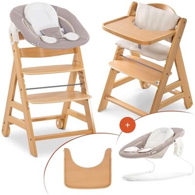 hauck Sediolone Pappa Alpha Move Newborn Set Seggiolone Pappa Legno Evolutivo Da 0 Mesi con Sdraietta Dondolo Neonati, Cuscino e Vassoio Legno, Beige hauck Sediolone Pappa Alpha Move Newborn Set Seggiolone Pappa Legno Evolutivo Da 0 Mesi con Sdraietta Dondolo Neonati, Cuscino e Vassoio Legno, Beige