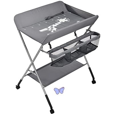 RELOVE Fasciatoio Pieghevole per Bagnetto Neonati,avolo Cambio Pannolini Multifunzionale Portatile,Fasciatoio per Bambini, Tavolo da Massaggio con Tasche a Rete e Salvaspazio (80 * 65 * 99cm-Grigio scuro) RELOVE Fasciatoio Pieghevole per Bagnetto Neonati,avolo Cambio Pannolini Multifunzionale Portatile,Fasciatoio per Bambini, Tavolo da Massaggio con Tasche a Rete e Salvaspazio (80 * 65 * 99cm-Grigio scuro)