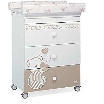Foppapedretti Bagnetto Fasciatoio Dolcecuore, Legno, Made in Italy, 3 Cassetti, Piano Fasciatoio Ribaltabile, Vaschetta Anatomica Estraibile, 4 ruote, Materassino Incluso, 47x69x89 cm, Bianco Foppapedretti Bagnetto Fasciatoio Dolcecuore, Legno, Made in Italy, 3 Cassetti, Piano Fasciatoio Ribaltabile, Vaschetta Anatomica Estraibile, 4 ruote, Materassino Incluso, 47x69x89 cm, Bianco