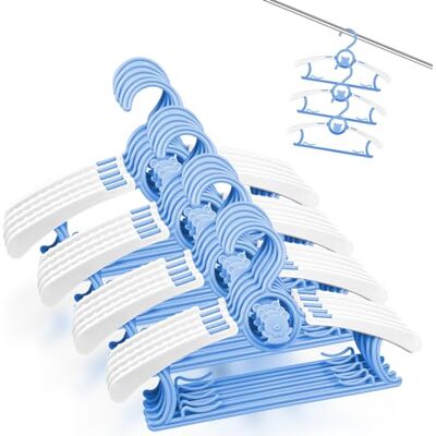 Fousenuk Set di 20 Grucce Appendiabiti Blu, Appendini per Bambini Impilabili Allungabili Plastica con Gancio a Forma di Orsetto, Appendiabiti Bambini Antiscivolo per Unisex Bambino Neonati Fousenuk Set di 20 Grucce Appendiabiti Blu, Appendini per Bambini Impilabili Allungabili Plastica con Gancio a Forma di Orsetto, Appendiabiti Bambini Antiscivolo per Unisex Bambino Neonati
