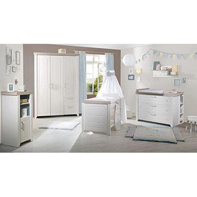 roba Set"Felicia", Luna Elm/bianco, con letto combinato 70 x 140 cm, fasciatoio e armadio a 3 ante roba Set"Felicia", Luna Elm/bianco, con letto combinato 70 x 140 cm, fasciatoio e armadio a 3 ante