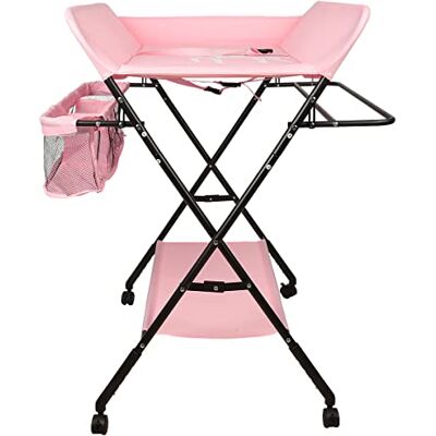 HUOLE Fasciatoio Pieghevole per Neonati, Mobile Tavolo Cambio Pannolini 4 In 1 Portatile, Altezza Regolabile,con Tasche a Rete e Salvaspazio HUOLE Fasciatoio Pieghevole per Neonati, Mobile Tavolo Cambio Pannolini 4 In 1 Portatile, Altezza Regolabile,con Tasche a Rete e Salvaspazio