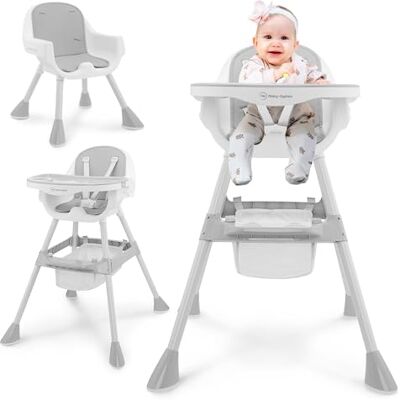Moby-System Seggiolone Regolabile Magnolia 2in1 con Vassoio e Rivestimento in Ecopelle – Grigio, da 6 Mesi Moby-System Seggiolone Regolabile Magnolia 2in1 con Vassoio e Rivestimento in Ecopelle – Grigio, da 6 Mesi