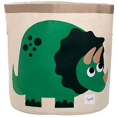 3 Sprouts Cesto Portaoggetti con Due Manici, Tela Cotone, Dinosauro tela di cotone; manici robusti; per giochi, biancheria e coperte; cameretta e sala giochi; facile da spostare in casa 3 Sprouts Cesto Portaoggetti con Due Manici, Tela Cotone, Dinosauro tela di cotone; manici robusti; per giochi, biancheria e coperte; cameretta e sala giochi; facile da spostare in casa
