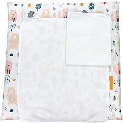 TupTam Materassino Fasciatoio con 2 Coperture in Spugna, Boschi/Beige, 70 x 70 cm TupTam Materassino Fasciatoio con 2 Coperture in Spugna, Boschi/Beige, 70 x 70 cm