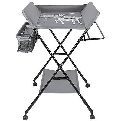RELOVE Fasciatoio Pieghevole per Neonato con Struttura Stabile,Fasciatoio per Bambini, Salva Spazio, per Cambio Pannolino,4 ruote con freno,Fasciatoio Portatile con Scomparti Portaoggetti (80*66*98cm-Grigio) RELOVE Fasciatoio Pieghevole per Neonato con Struttura Stabile,Fasciatoio per Bambini, Salva Spazio, per Cambio Pannolino,4 ruote con freno,Fasciatoio Portatile con Scomparti Portaoggetti (80*66*98cm-Grigio)