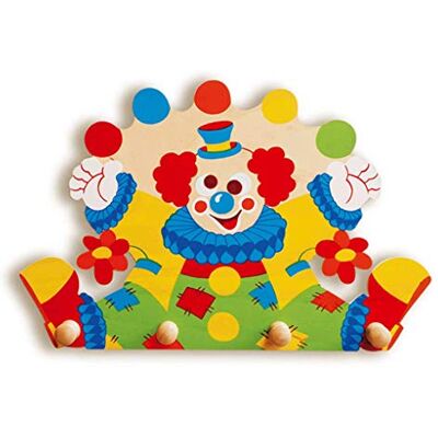 Dida Clown, Attaccapanni da Parete per Bambini, Appendiabiti da muro in Legno per la Cameretta, Stile Montessori, Soluzione Funzionale per Organizzare e Decorare Spazi Infantili Dida Clown, Attaccapanni da Parete per Bambini, Appendiabiti da muro in Legno per la Cameretta, Stile Montessori, Soluzione Funzionale per Organizzare e Decorare Spazi Infantili