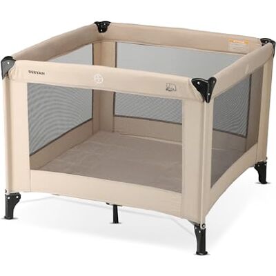 Deryan Box per bambini, 100 x 100 cm, box con rete traspirante, lettino da viaggio pieghevole con materasso e borsa per il trasporto, box per bambini, colore nocciola Deryan Box per bambini, 100 x 100 cm, box con rete traspirante, lettino da viaggio pieghevole con materasso e borsa per il trasporto, box per bambini, colore nocciola